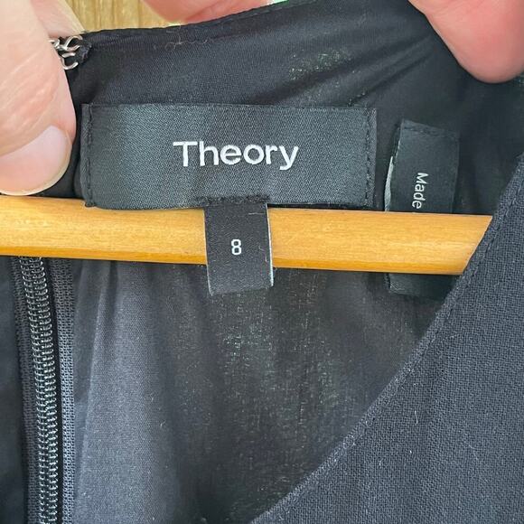 Theory Women's Round Neck Midi Dress Black Size 8 - Picture 8 of 10